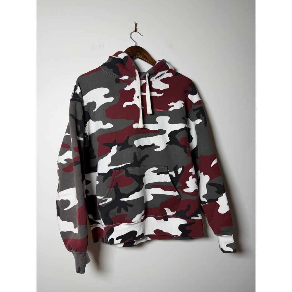Supreme Small Box Drawcord Hooded Sweatshirt 'Red Camo'